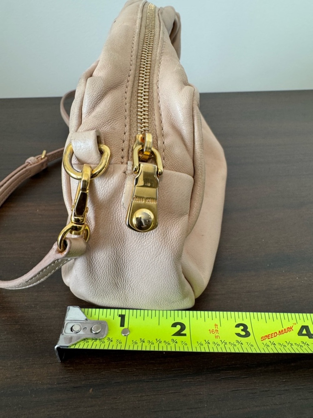MIU MIU Leather Pleated Crossbody Purse | Gold Hardware | As Is - Picture 16 of 16